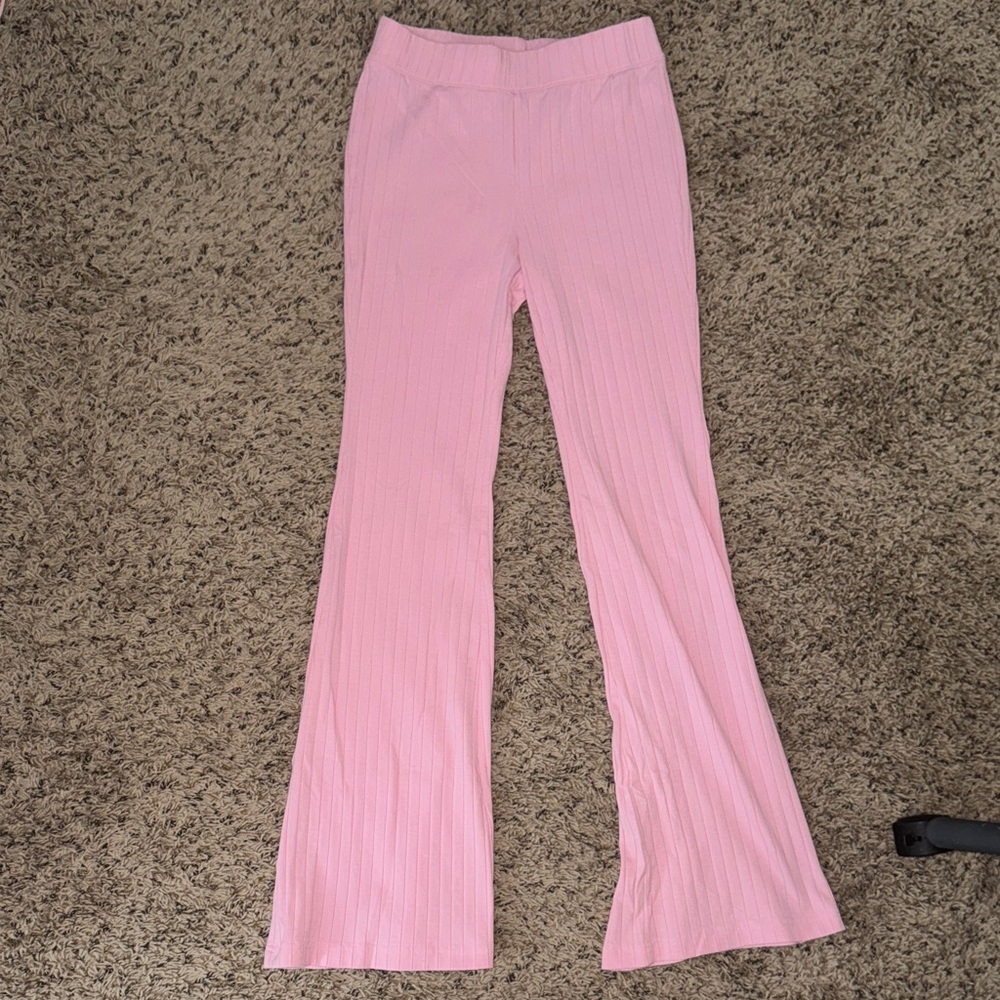 Divided Ribbed Pink Pants